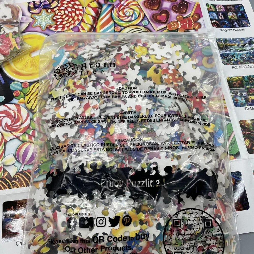 Brain Tree 1000-Piece Candy Collection Jigsaw Puzzle Poster Included COMPLETE